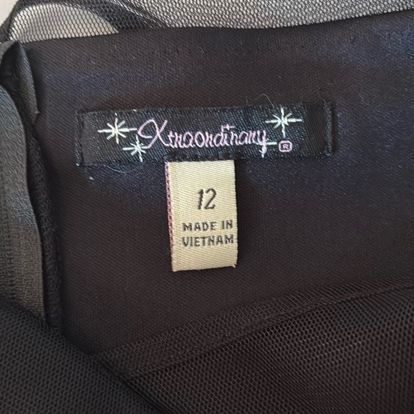 Black Party Dress Girls 12 Pleated Tulle Pearl Fancy Wedding Party Girly Pretty - Picture 2 of 9